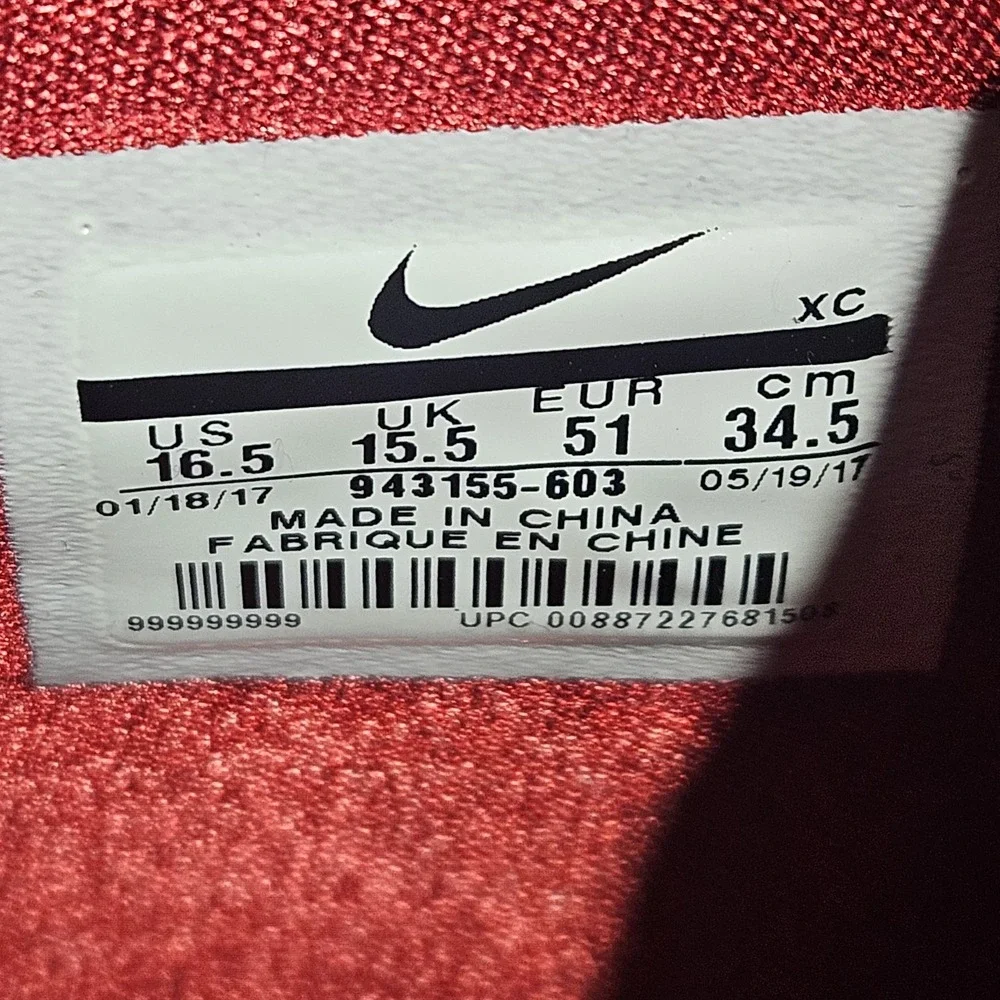 Nike Lebron Soldier XI 11 University‎ Red Men's Size 16.5 US 943155-603